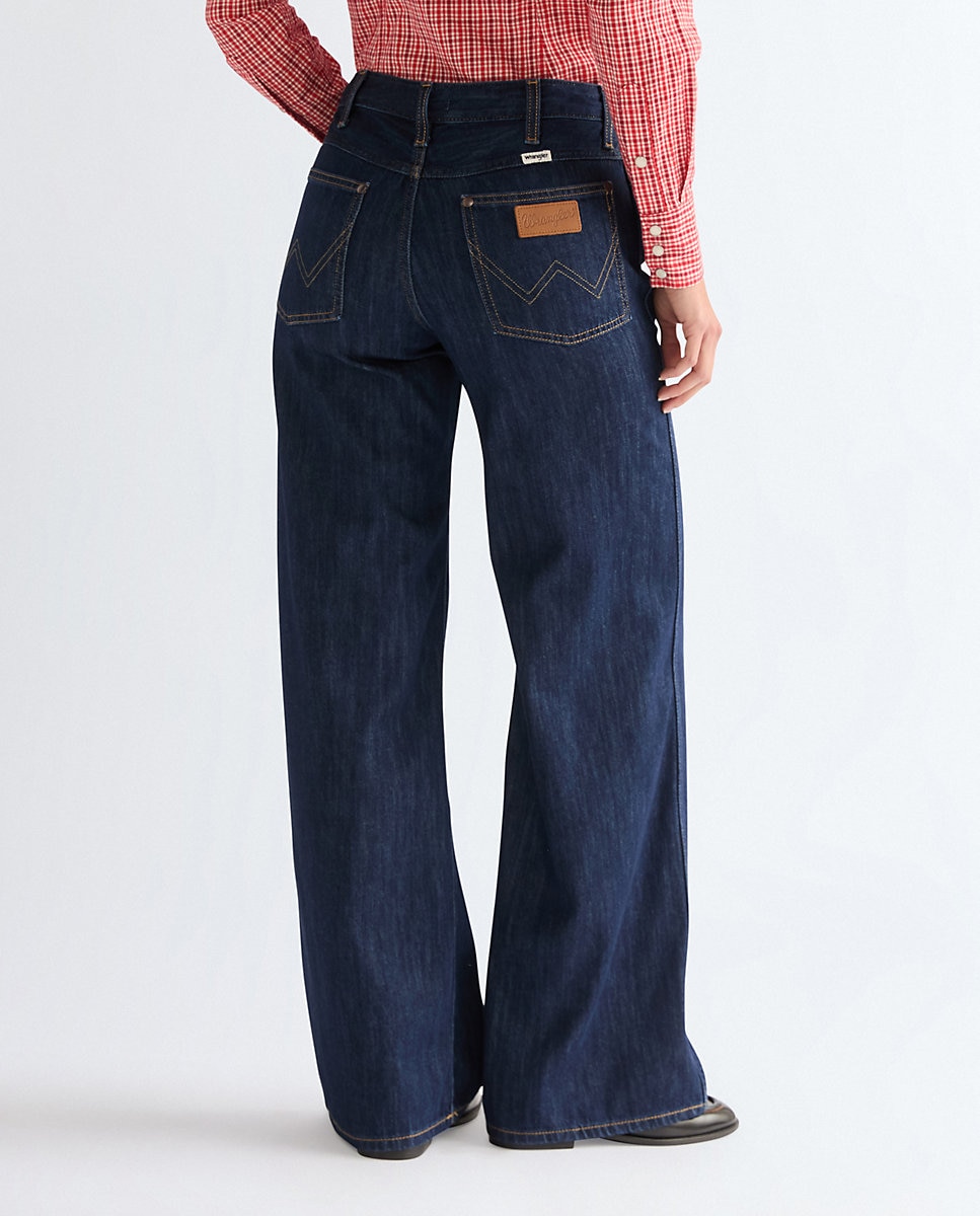 Vaquero world wide de mujer de corte wide leg en azul - Wrangler - Azul denim Azul denim-3
