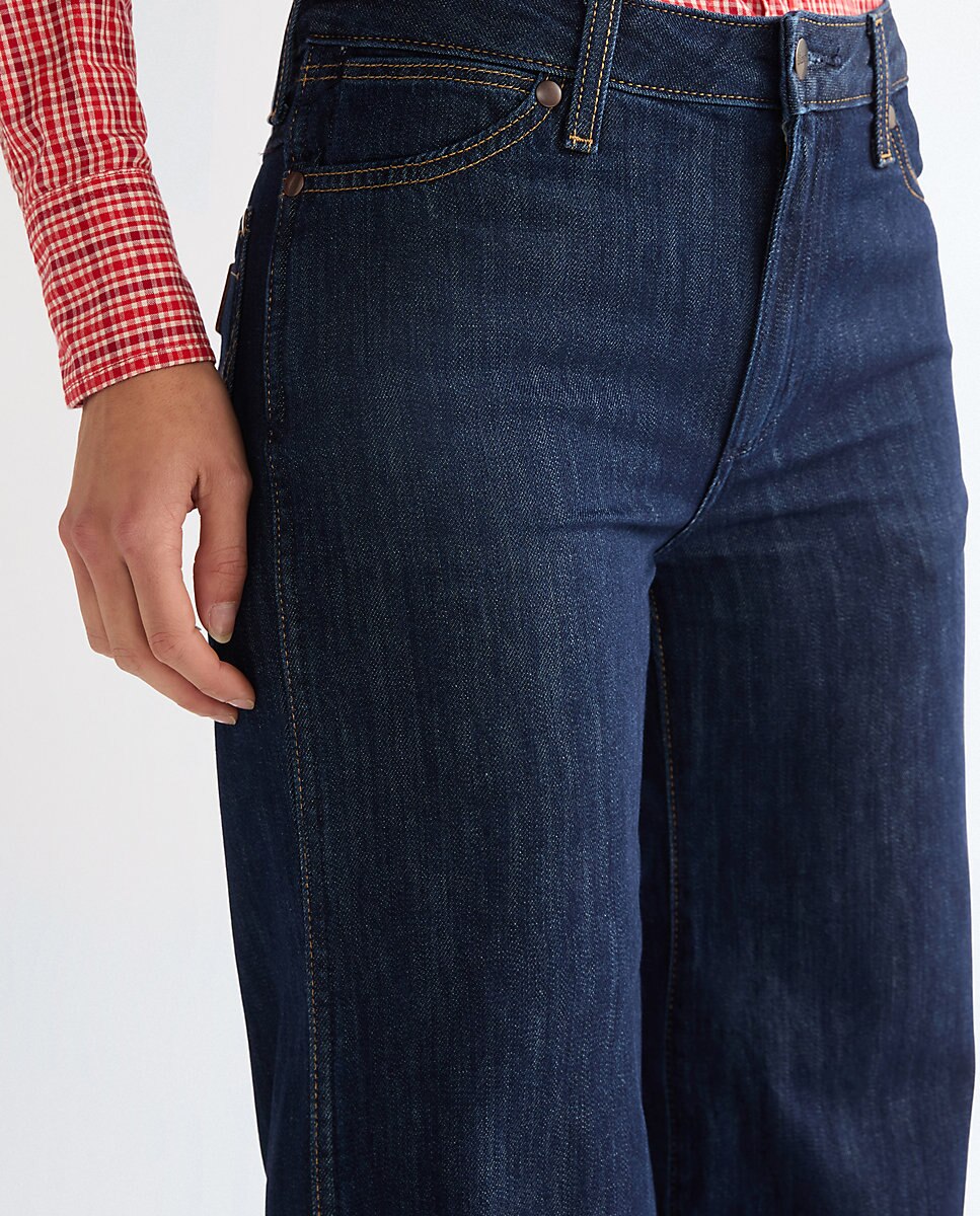 Vaquero world wide de mujer de corte wide leg en azul - Wrangler - Azul denim Azul denim-5