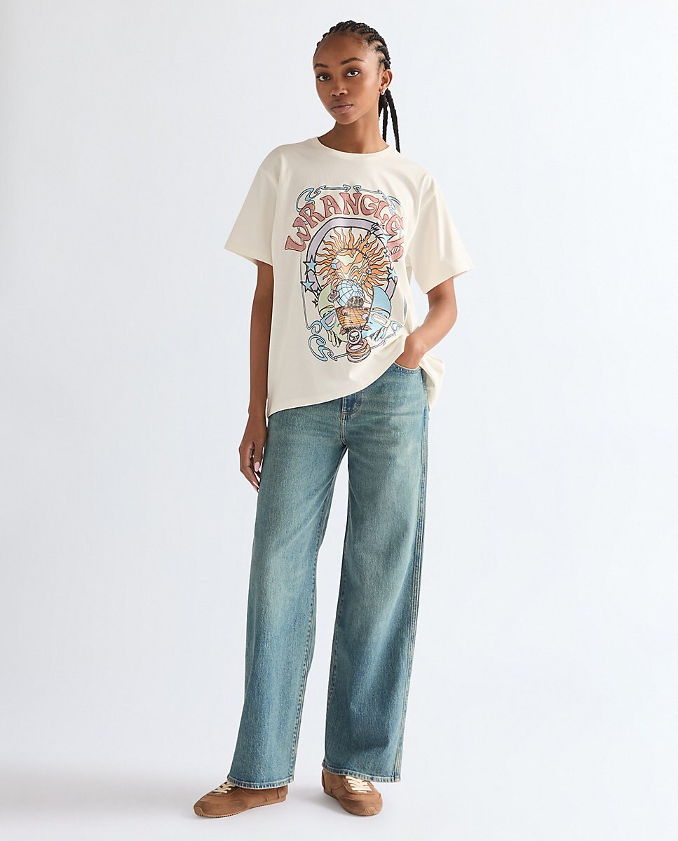 Vaquero de mujer de corte recto y loose con cintura regular - Wrangler - Azul denim Azul denim-1