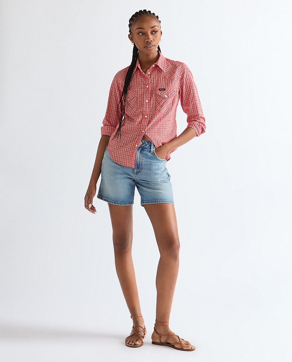 Short vaquero de mujer cowboy 5 inch en - Wrangler - Azul Azul-3