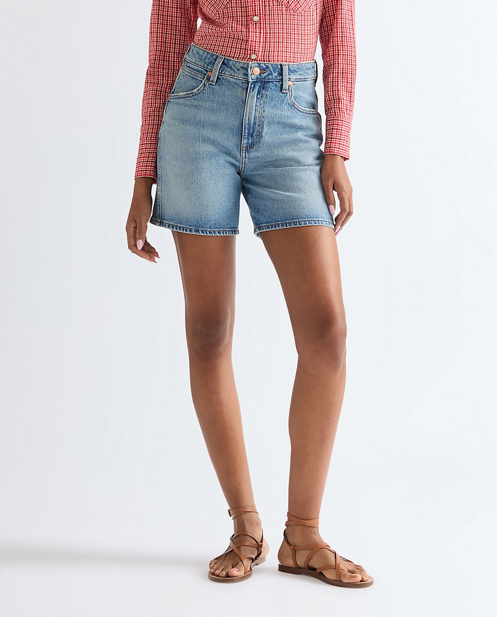Wrangler - Short vaquero de mujer cowboy 5 inch en azul.