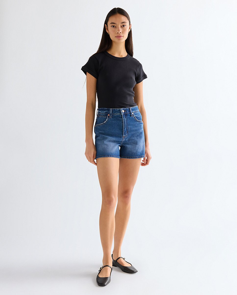 Vaqueros cortos de mujer de corte relaxed - Wrangler - Azul Azul-3