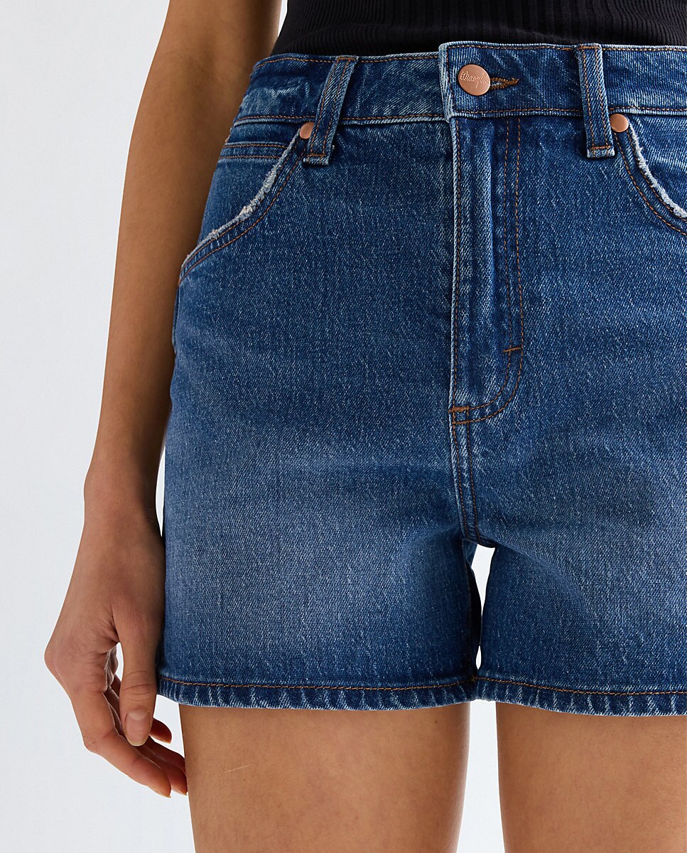 Vaqueros cortos de mujer de corte relaxed - Wrangler - Azul Azul-5