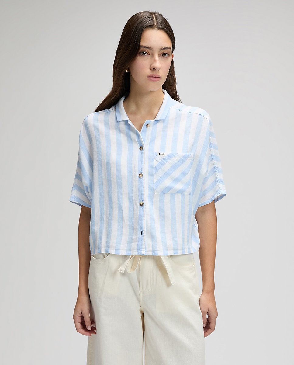 Lee - Camisa de mujer de manga corta a rayas.