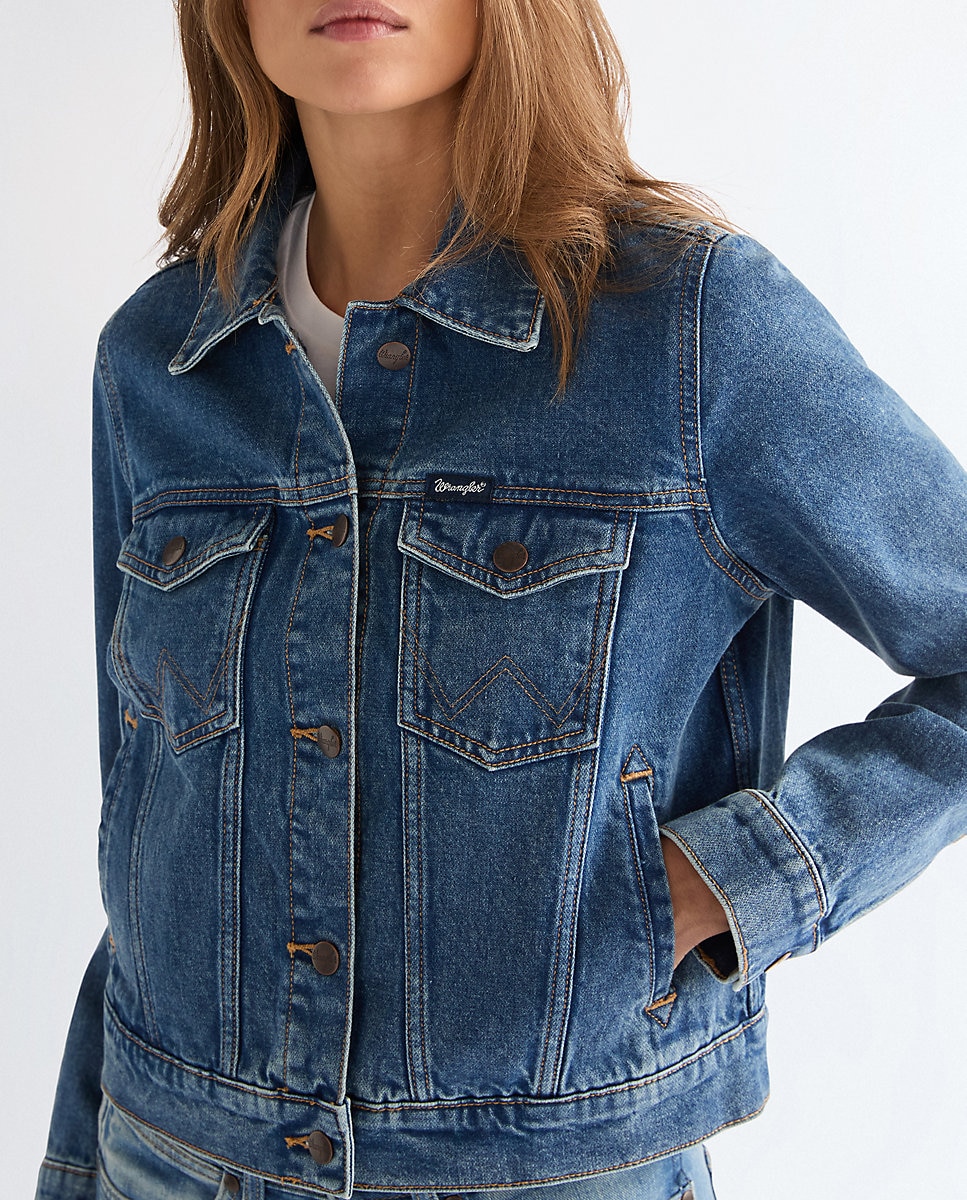 Cazadora vaquera de mujer de corte regular - Wrangler - Azul denim Azul denim-4