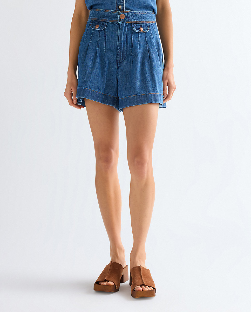 Wrangler - Short vaquero de mujer en azul.