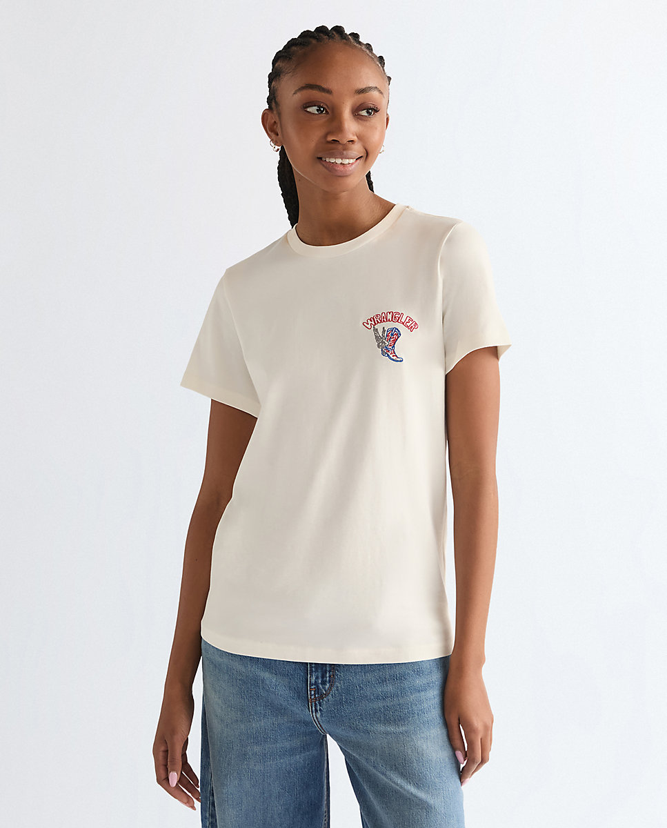 Wrangler - Camiseta de mujer de manga corta de corte regular.