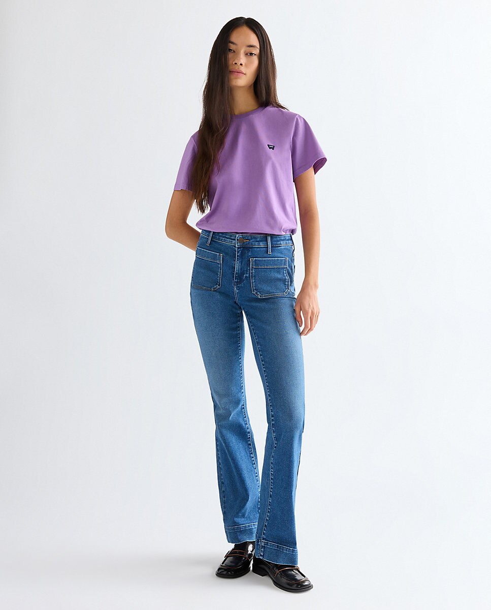Camiseta de mujer de manga corta de corte regular - Wrangler - Morado Morado-3