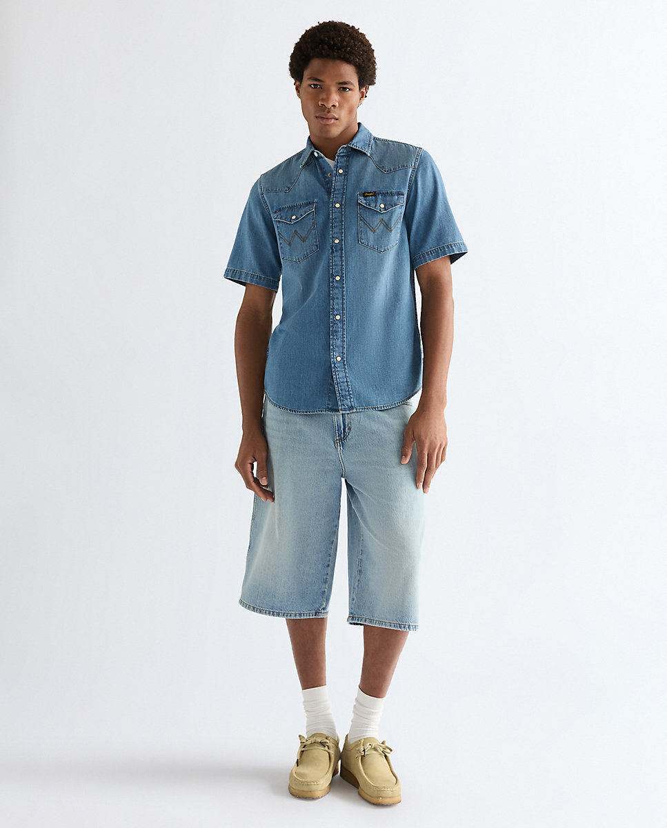 Imagen 3 de Camisa vaquera de hombre de manga corta - Wrangler - Azul denim Azul denim