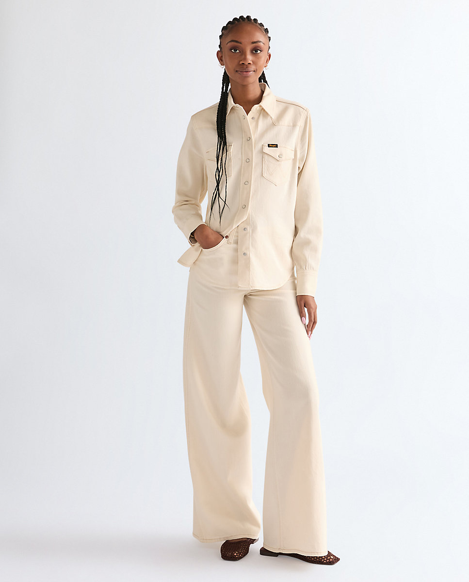 Vaquero de mujer canyon de corte ancho y cintura alta - Wrangler - Blanco Blanco-1