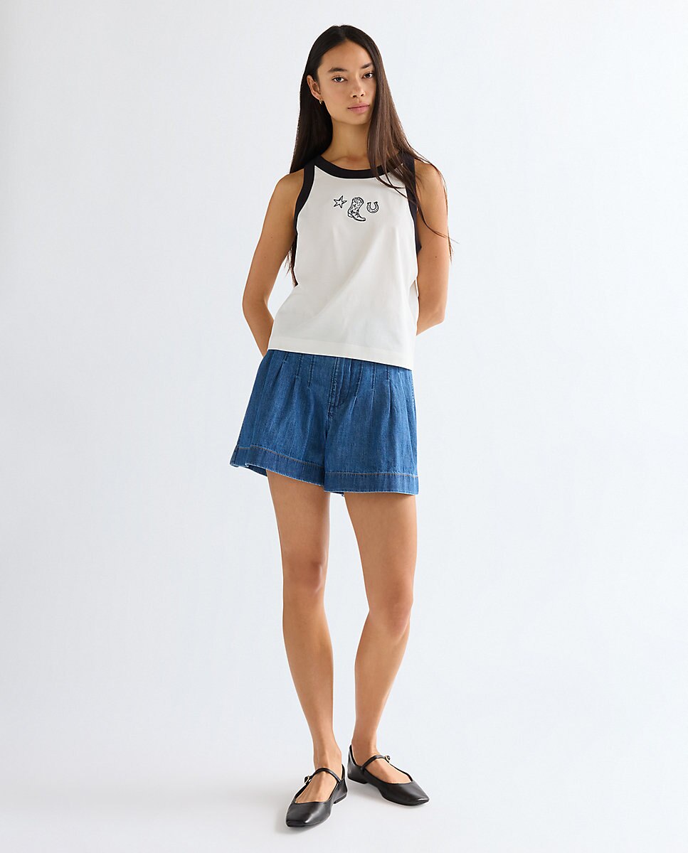 Camiseta de mujer ringer sin mangas - Wrangler - Blanco Blanco-3