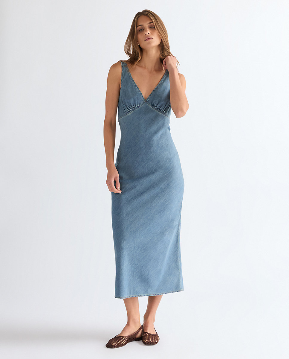 Vestido vaquero midi sin mangas - Wrangler - Azul Azul-3