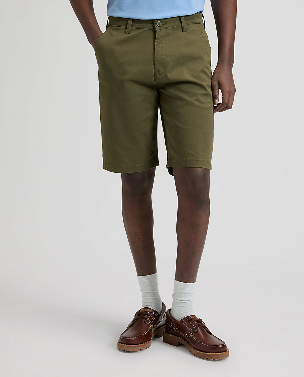 Imagen 1 de Pantalones cortos chinos de hombre de corte regular - Lee - Verde militar Verde militar