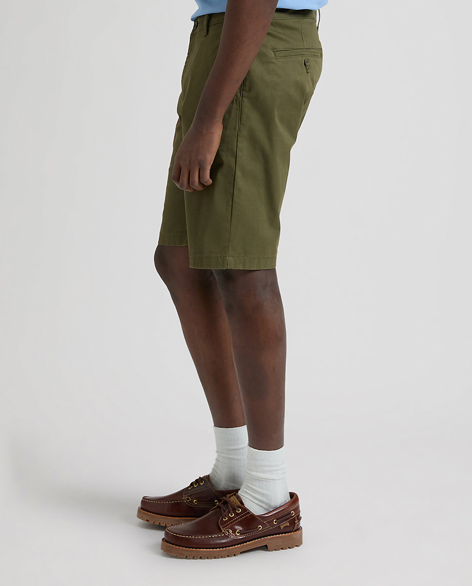 Imagen 4 de Pantalones cortos chinos de hombre de corte regular - Lee - Verde militar Verde militar