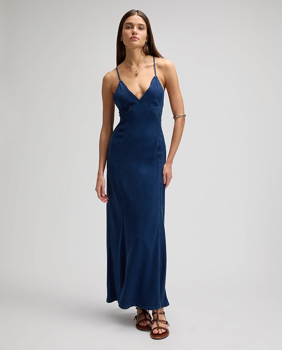 Vestido vaquero largo sin mangas - Lee - Azul Azul-3