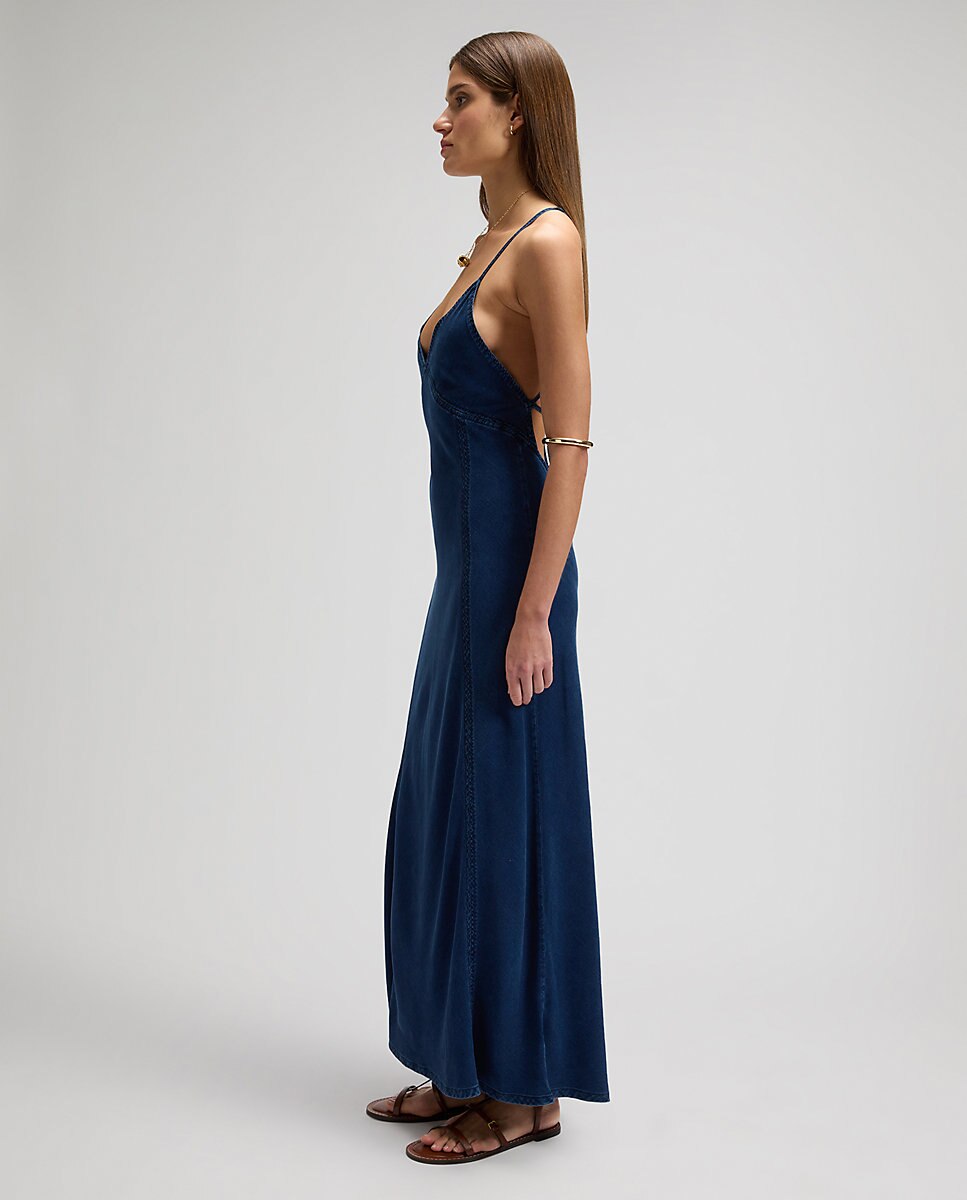 Vestido vaquero largo sin mangas - Lee - Azul Azul-4