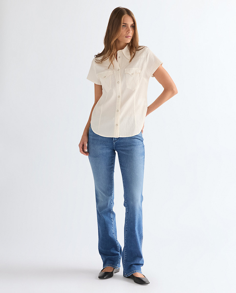 Vaquero de mujer de corte bootcut y cintura regular - Wrangler - Azul denim Azul denim-1