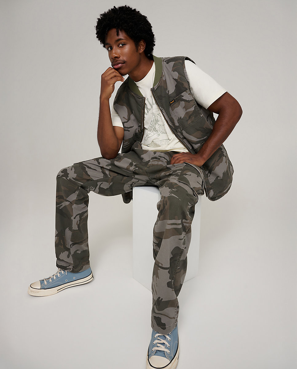 Wrangler® X Stranger Things ™ Pantalon de hombre de corte recto - Verde militar Verde militar-2
