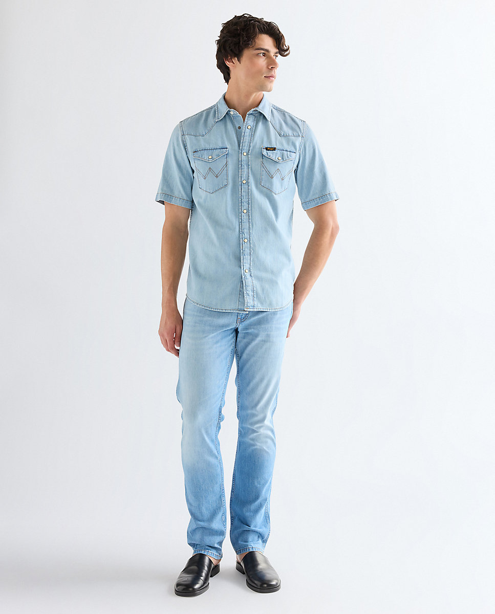 Vaquero Greensboro de hombre de tiro medio y pierna recta - Wrangler - Azul denim Azul denim-3