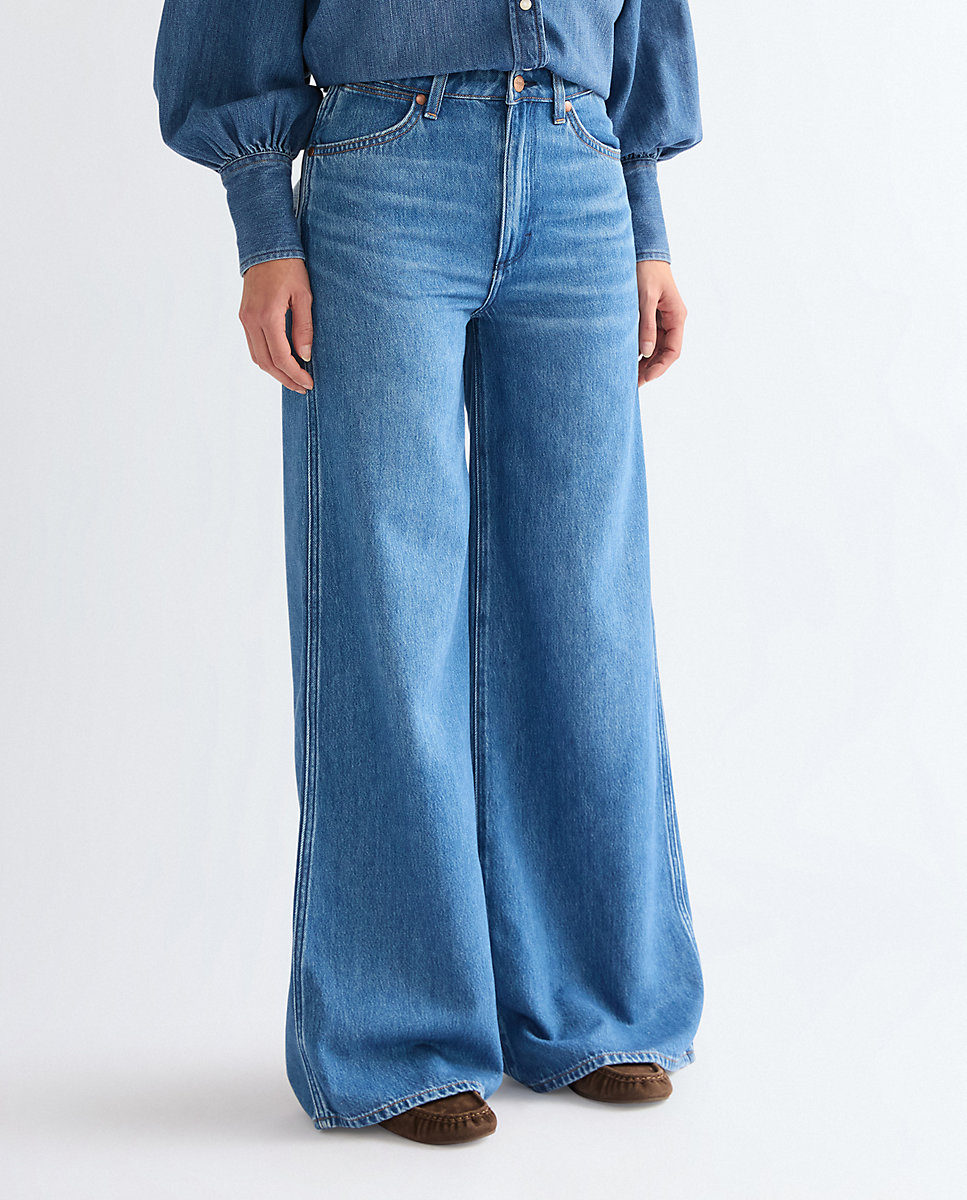 Vaquero de mujer canyon de corte ancho y cintura alta - Wrangler - Azul Azul-1