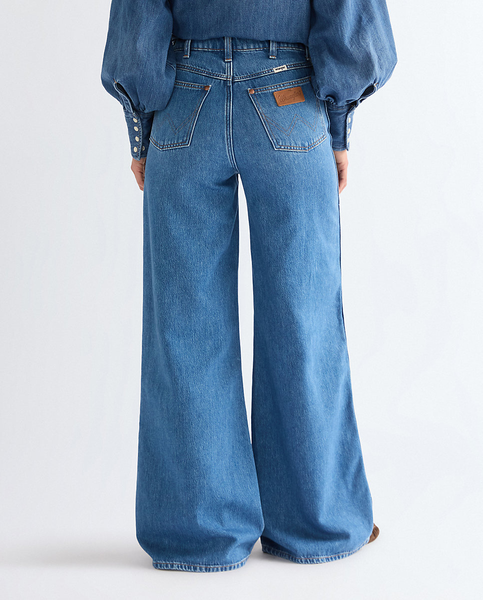 Vaquero de mujer canyon de corte ancho y cintura alta - Wrangler - Azul Azul-2