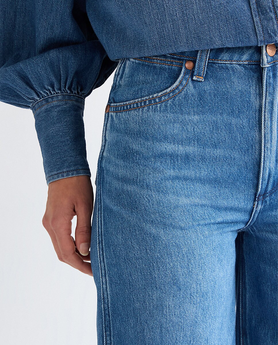 Vaquero de mujer canyon de corte ancho y cintura alta - Wrangler - Azul Azul-5
