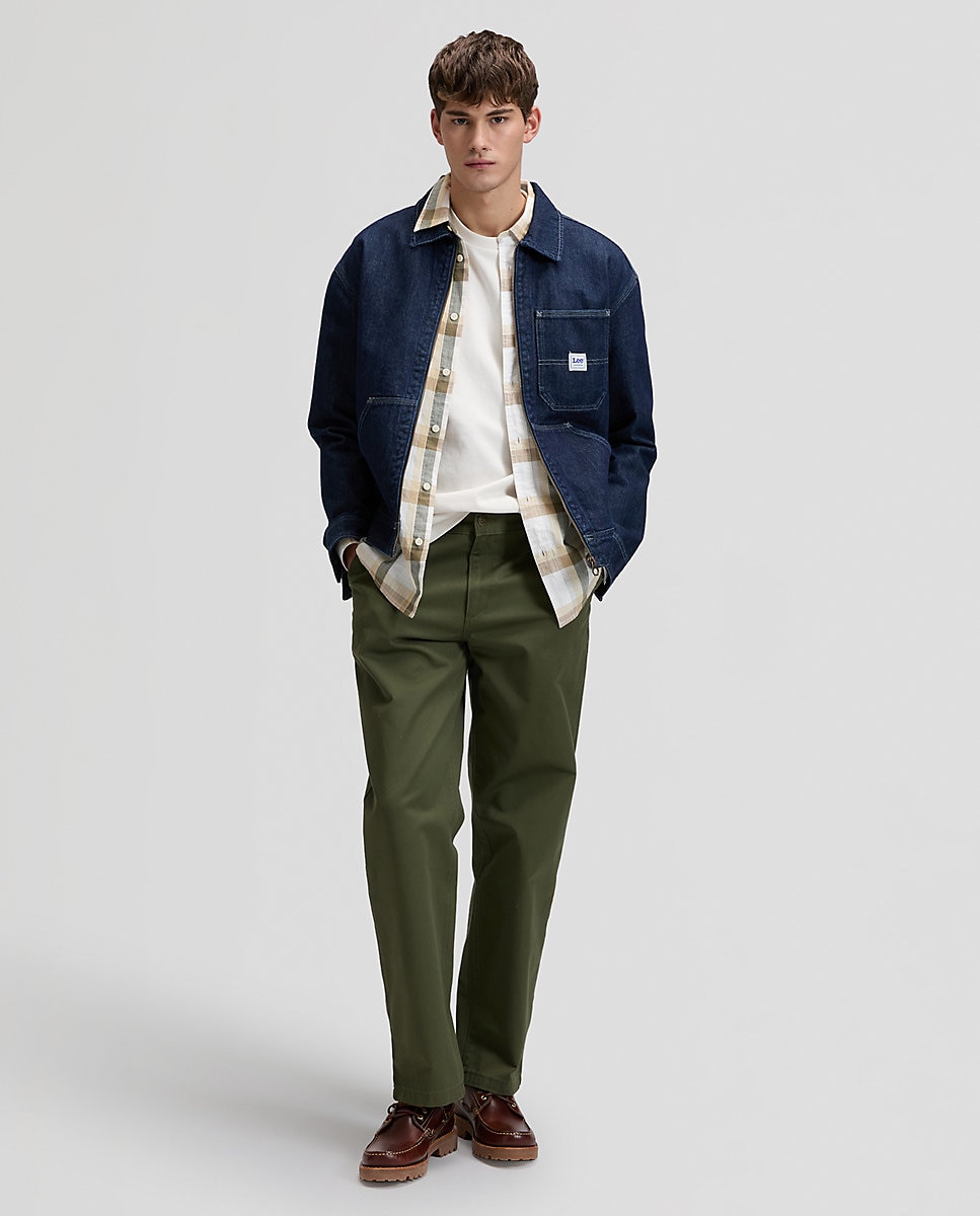 Pantalon chino de hombre de corte relaxed - Lee - Verde Verde-3