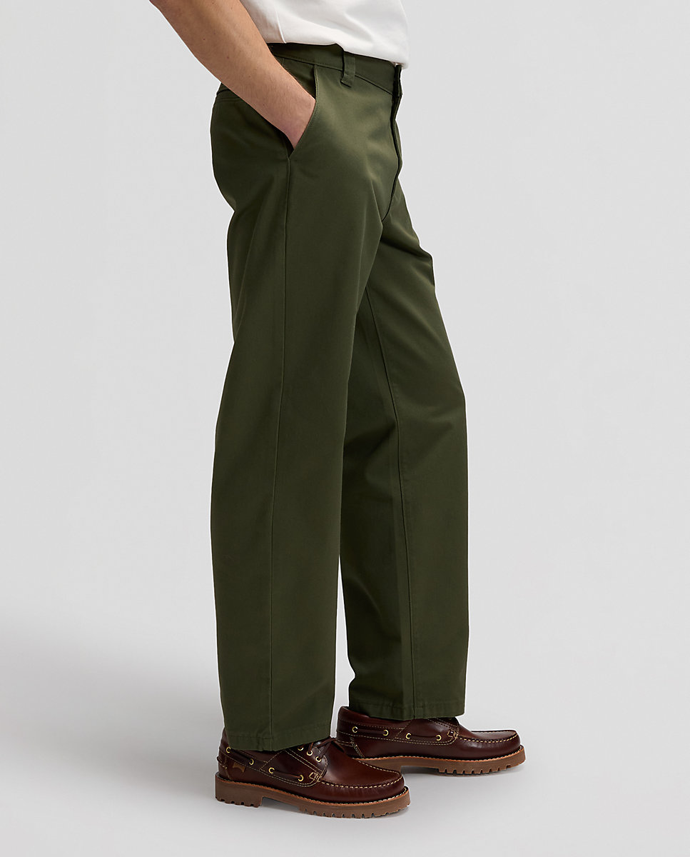 Pantalon chino de hombre de corte relaxed - Lee - Verde Verde-4
