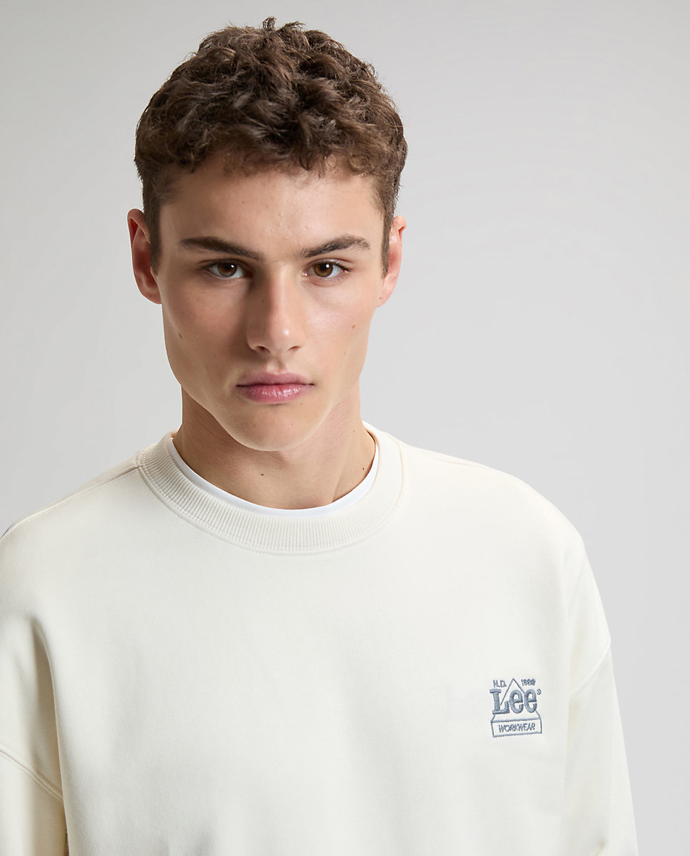 Sudadera lisa de hombre en - Lee - Blanco Blanco-5