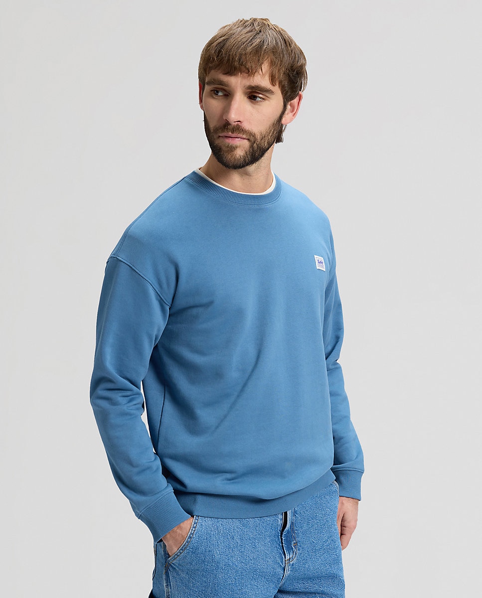 Imagen 0 de Sudadera lisa de hombre en azul claro Azul claro