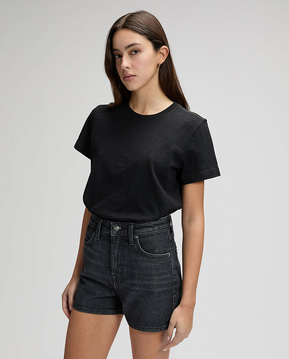 Camiseta de mujer de corte regular y manga corta - Lee - Azul Azul-1