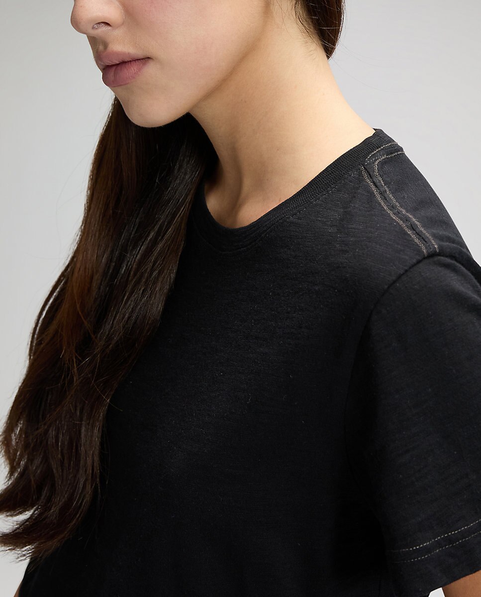 Camiseta de mujer de corte regular y manga corta - Lee - Azul Azul-5