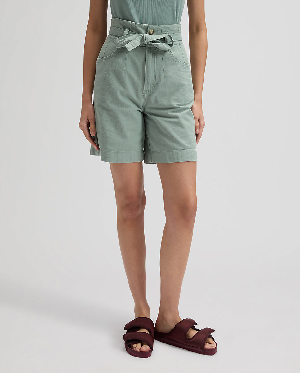 Pantalon corto de mujer plisado - Lee - Verde Verde-1