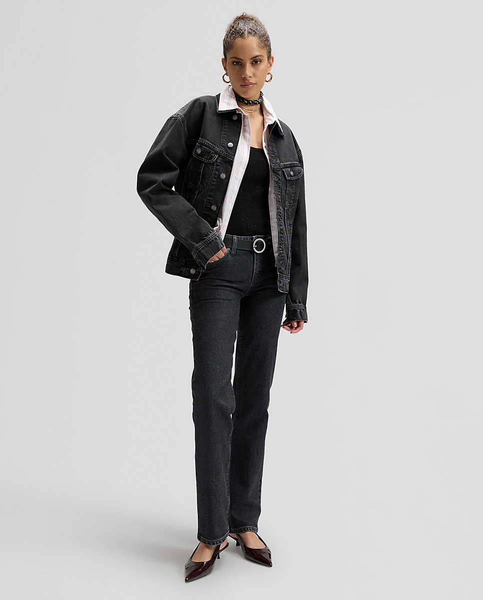 Vaqueros rectos London de mujer - Lee - Negro Negro-3