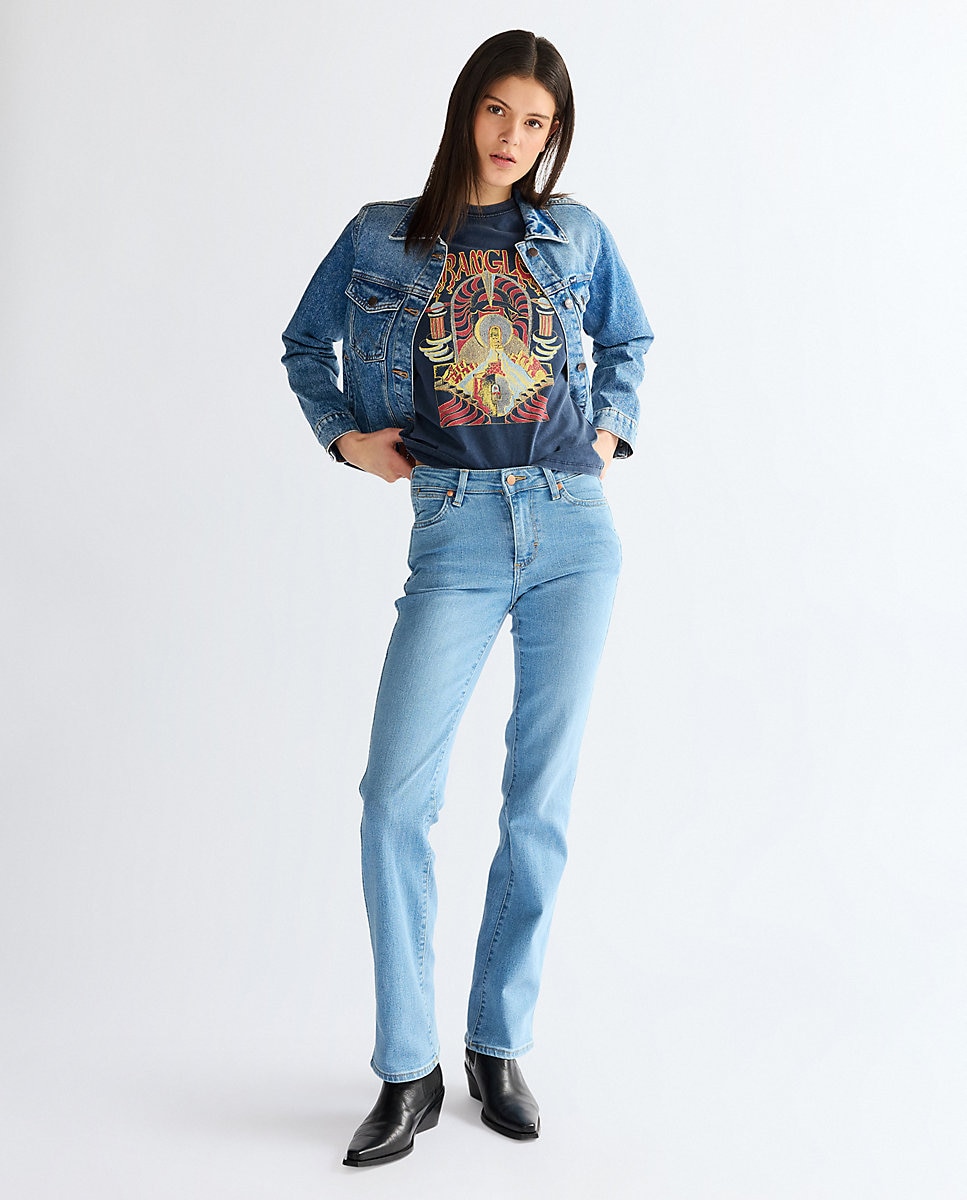 Vaquero campana de mujer de corte campana y cintura regular - Wrangler - Azul Azul-1