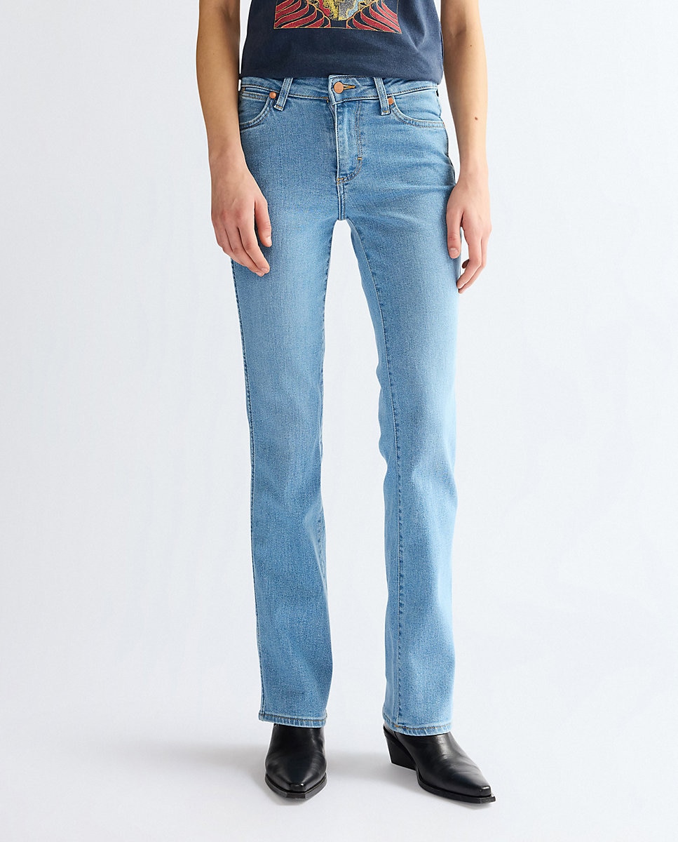 Vaquero campana de mujer de corte campana y cintura regular - Wrangler - Azul Azul-2