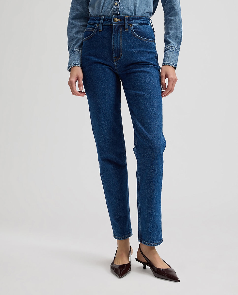 Imagen 0 de Vaquero recto Carol de mujer de tiro alto Azul denim