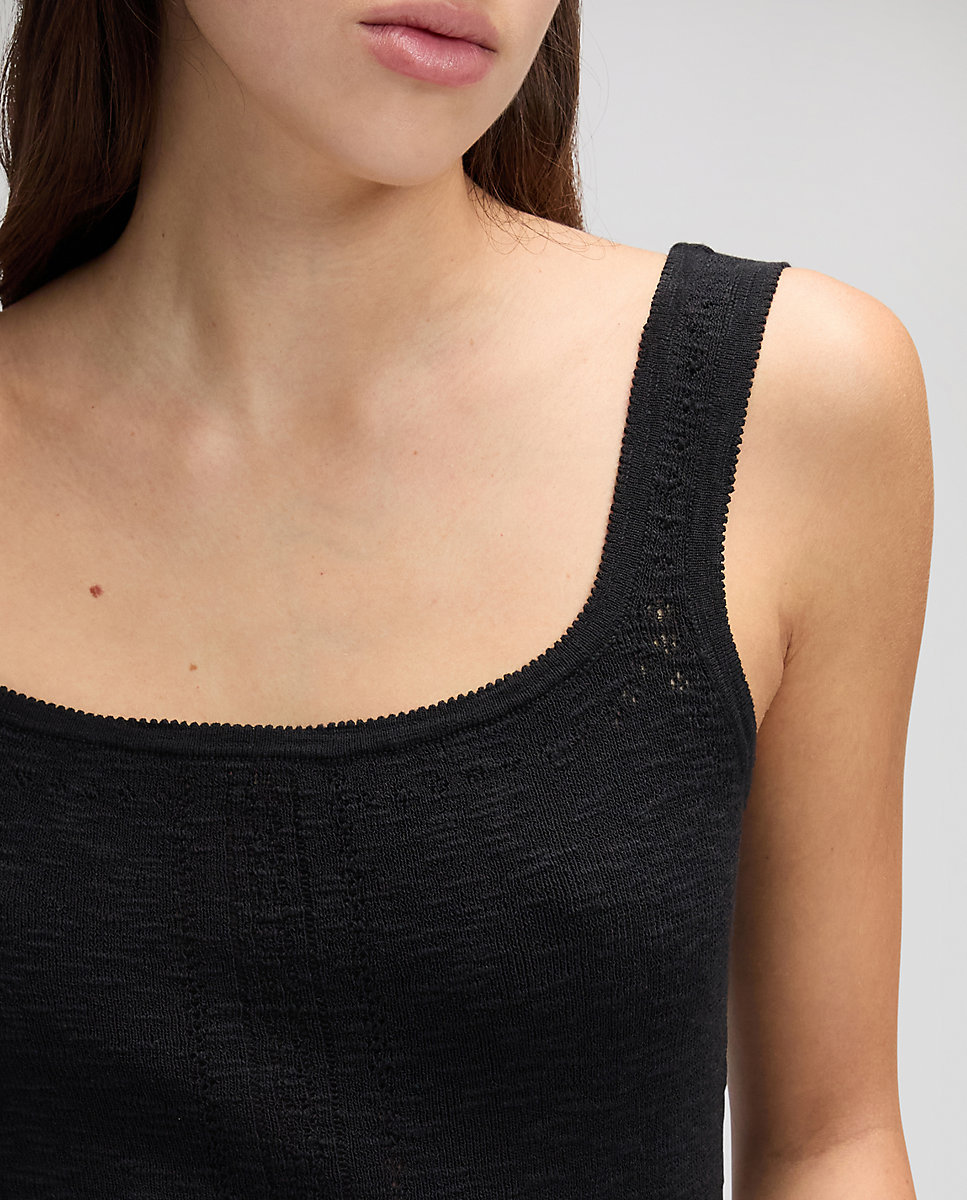 Camiseta basica de mujer sin mangas - Lee - Negro Negro-5