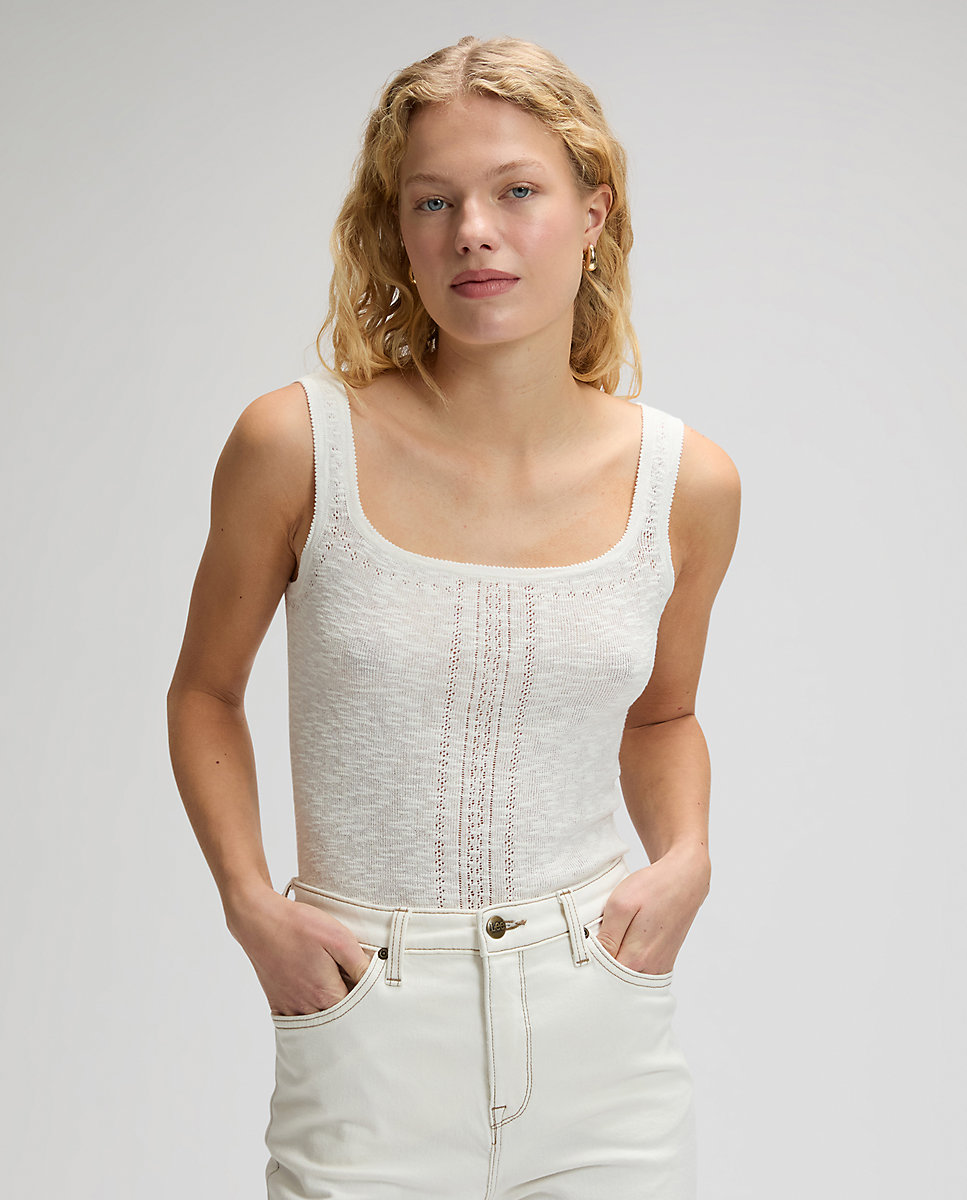 Camiseta basica de mujer sin mangas - Lee - Azul Azul-1