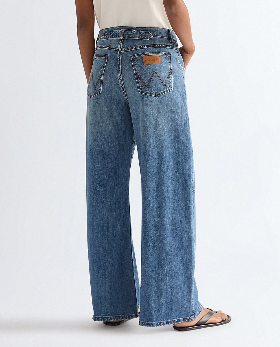 Vaqueros de mujer de tiro bajo ultra barrel - Wrangler - Azul Azul-2