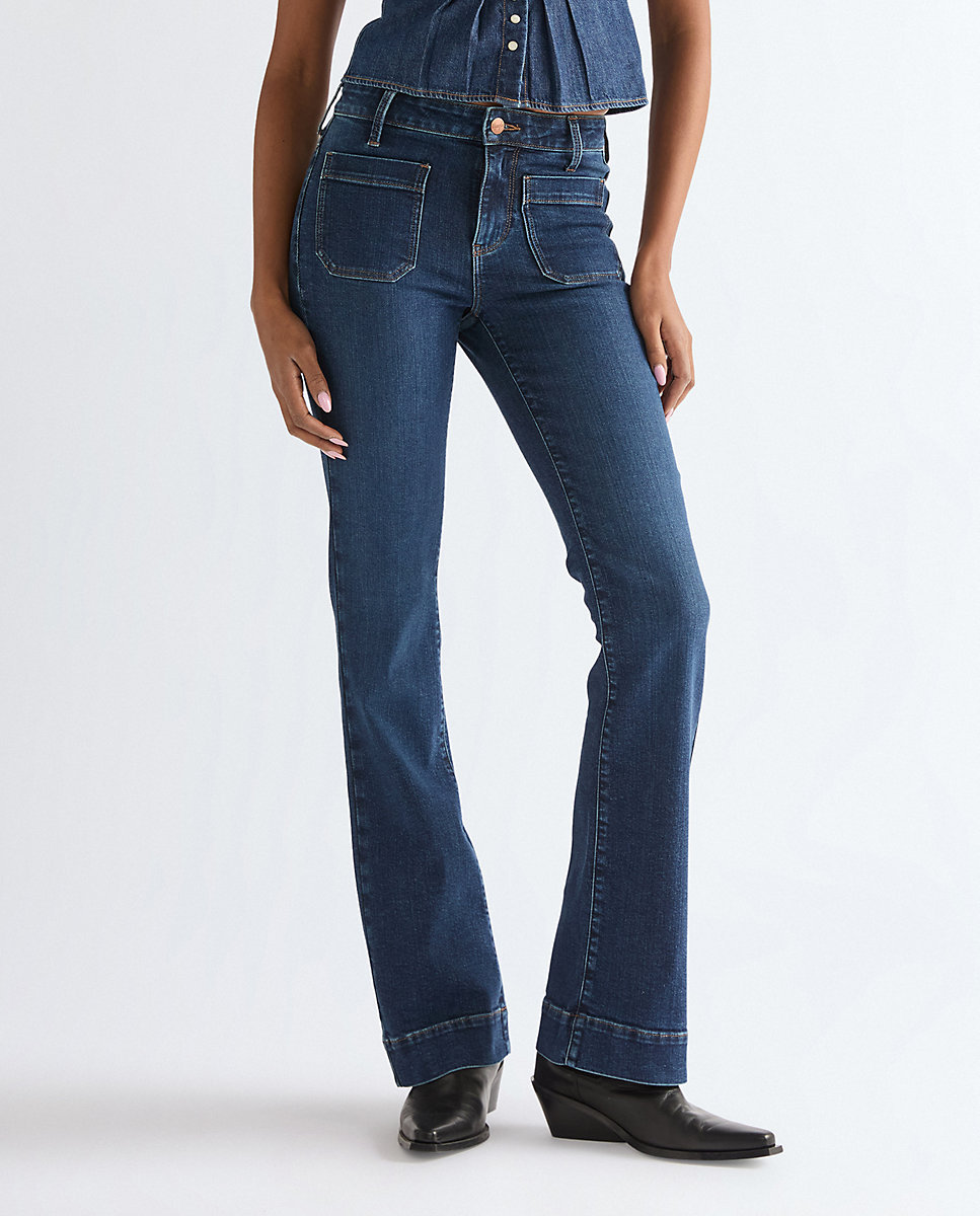 Vaquero flare de mujer con cintura regular - Wrangler - Azul denim Azul denim-2