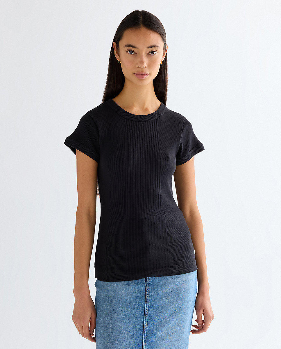 Camiseta de mujer de corte slim y manga corta - Wrangler - Negro Negro-1