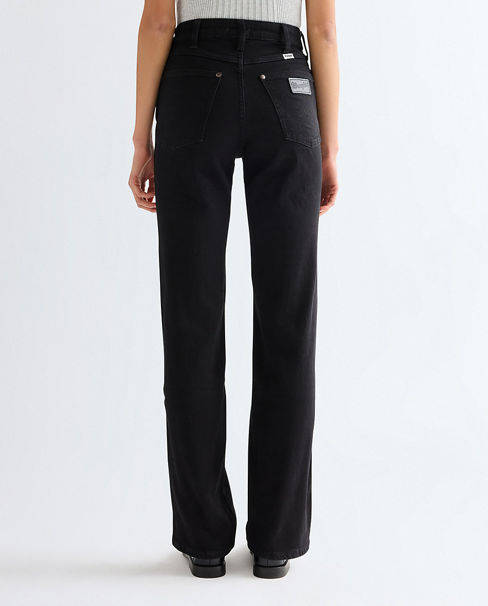 Imagen 2 de Vaqueros recto de mujer de corte recto y cintura regular - Wrangler - Negro Negro