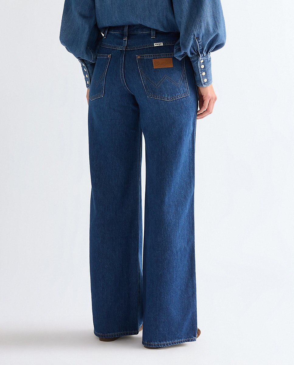 Vaquero ancho world wide de mujer de corte wide leg en - Wrangler - Azul Azul-2