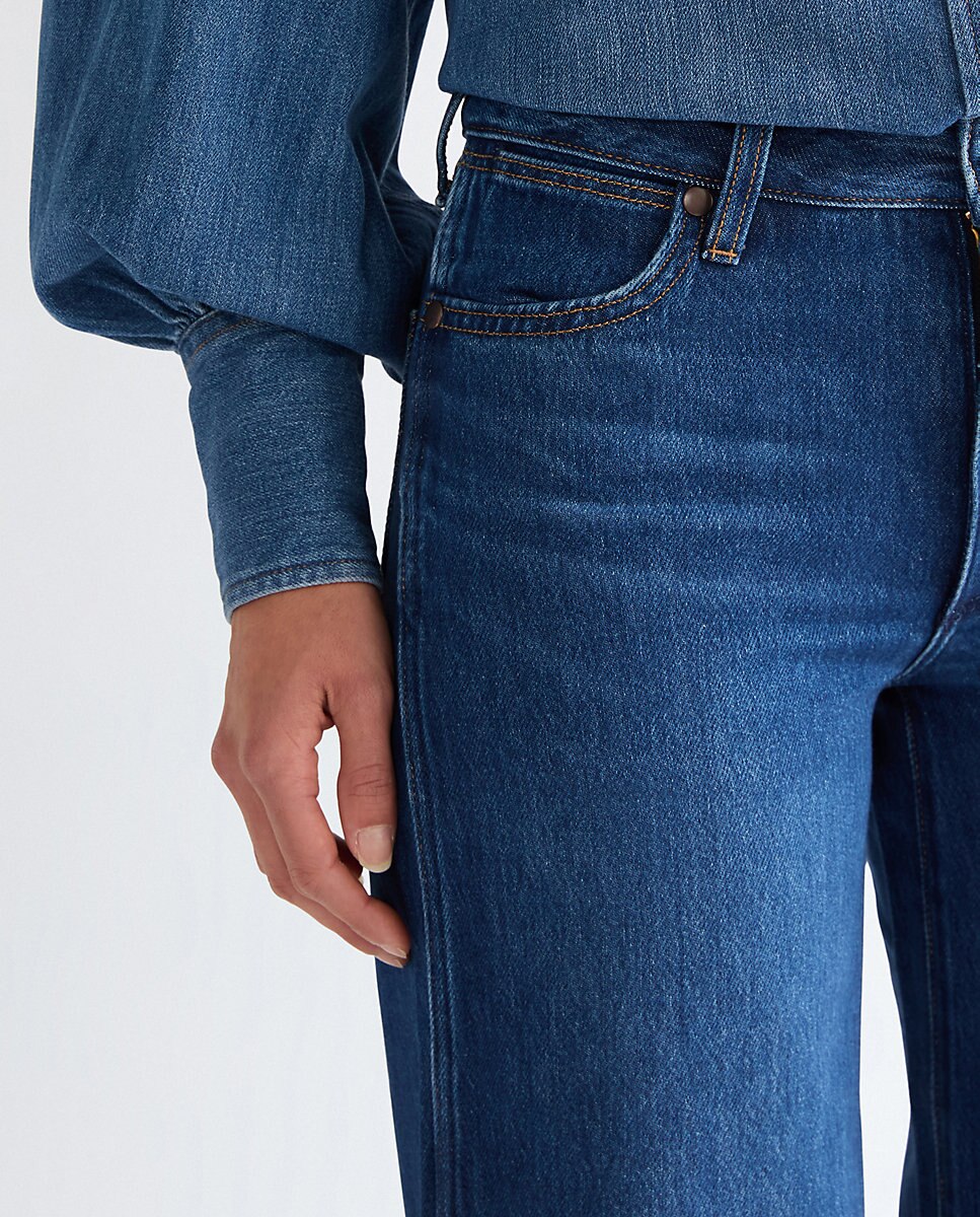 Vaquero ancho world wide de mujer de corte wide leg en - Wrangler - Azul Azul-5