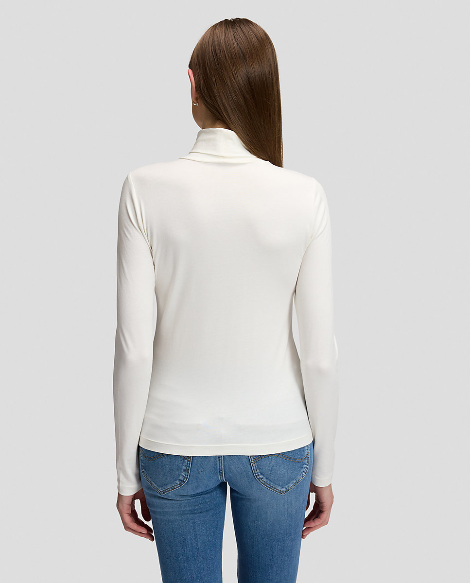 Camiseta de mujer de collo alto y manga larga - Lee - Blanco Blanco-2