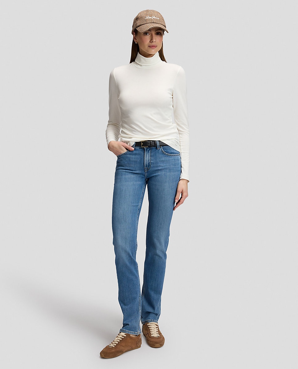 Camiseta de mujer de collo alto y manga larga - Lee - Blanco Blanco-3