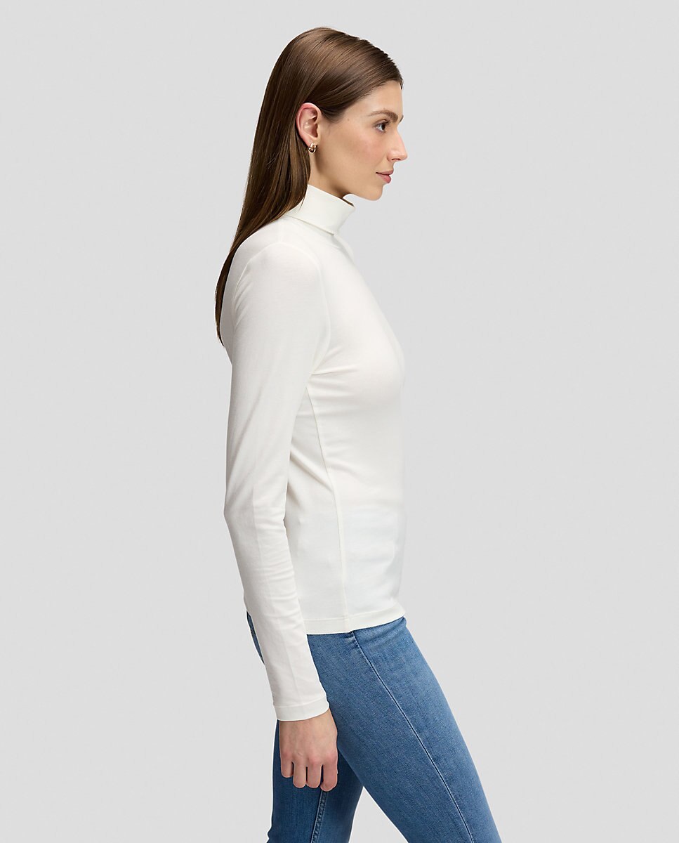 Camiseta de mujer de collo alto y manga larga - Lee - Blanco Blanco-4