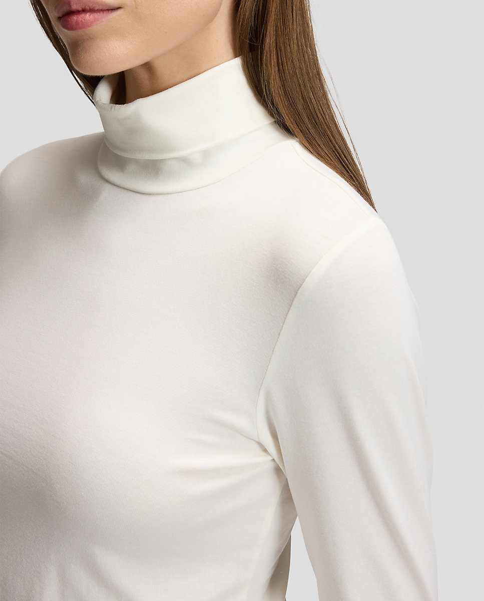 Camiseta de mujer de collo alto y manga larga - Lee - Blanco Blanco-5