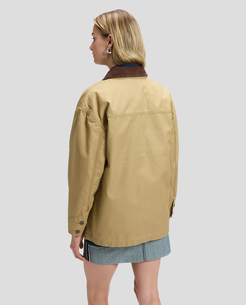 Chaqueta de mujer de corte relaxed con bolsillos de trabajo y cuello de pana - Lee - Natural Natural-3